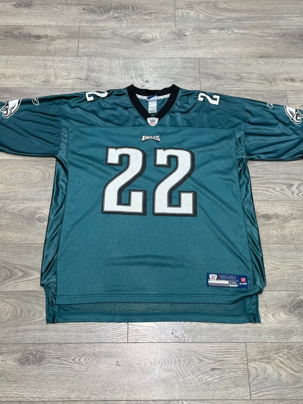 Vintage Reebok NFL Philadelphia Eagles Samuel 22 Football Jersey‎ Teal Green 2XL